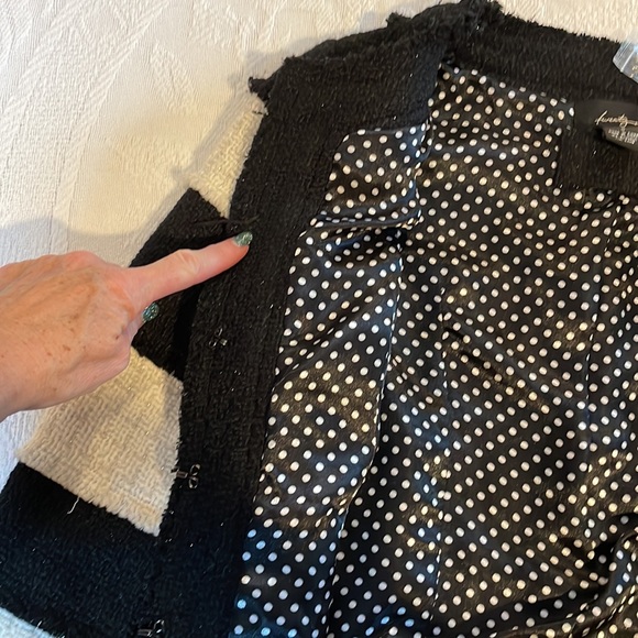 Twenty One Jacket Black White Sparkle Chic Small Crop Bolero - Picture 8 of 12